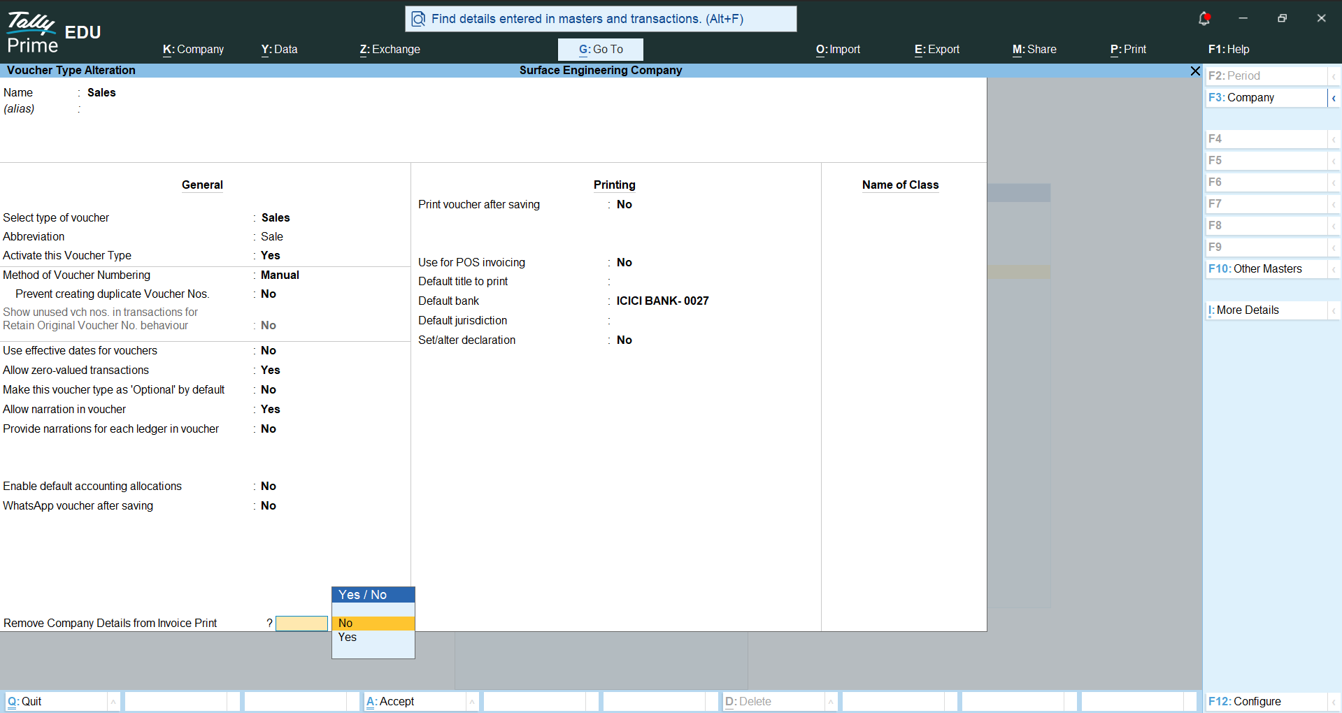 TDL Source Code of Remove Company Details from Invoice Print Letterhead on Invoice on Top 3