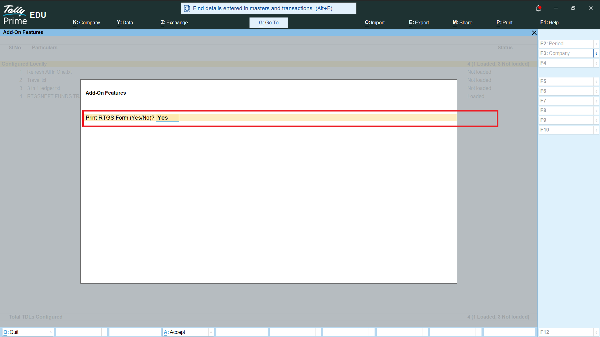 Print RTGS Form screenshot 2