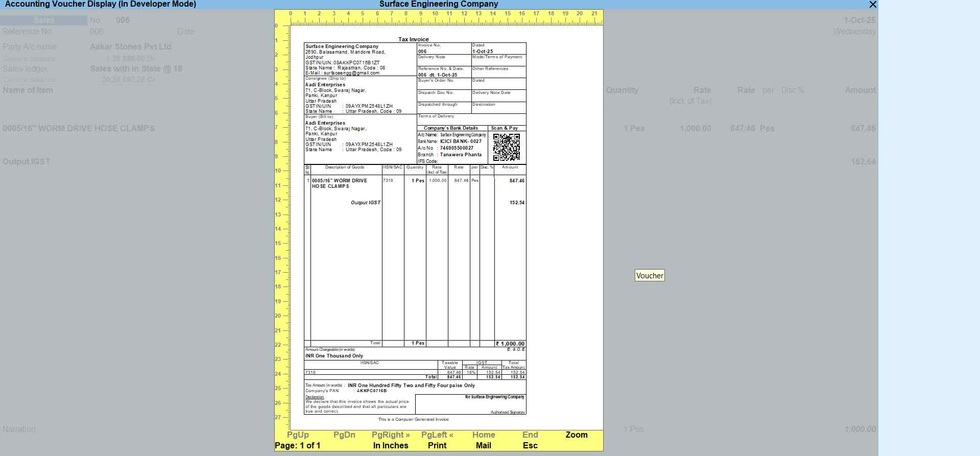 TDL Source Code of Change Print Position of Bank Details with UPI QR Code in Tally Prime 7.0 